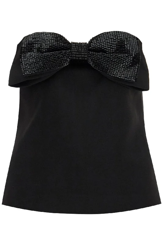 Self Portrait Women's "Strapless Top With Bow Limited Time Offers