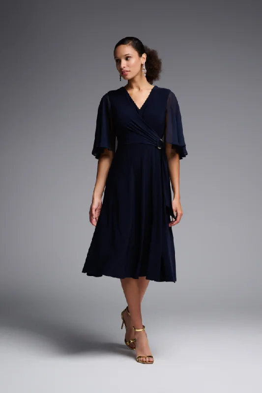 Capelet Sleeve Chiffon Dress Sustainable Fashion Extravaganza