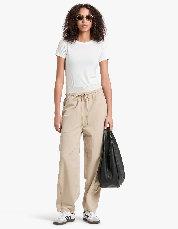 Lucia Monogram Pant - Oyster Chic Sophistication