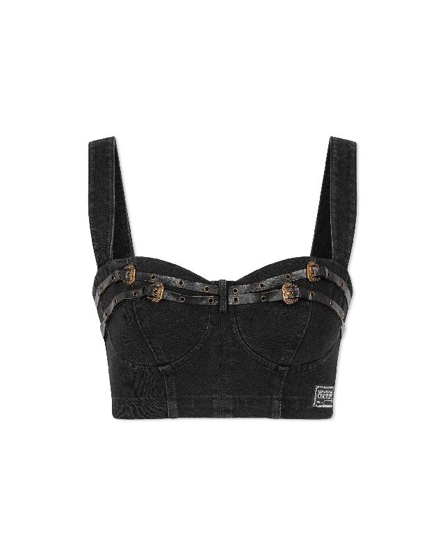 Baroque Buckle Denim Bustier New Season Fashion Preview