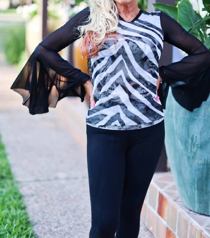 Tiger Long Sleeve Top In White Formal Outfit