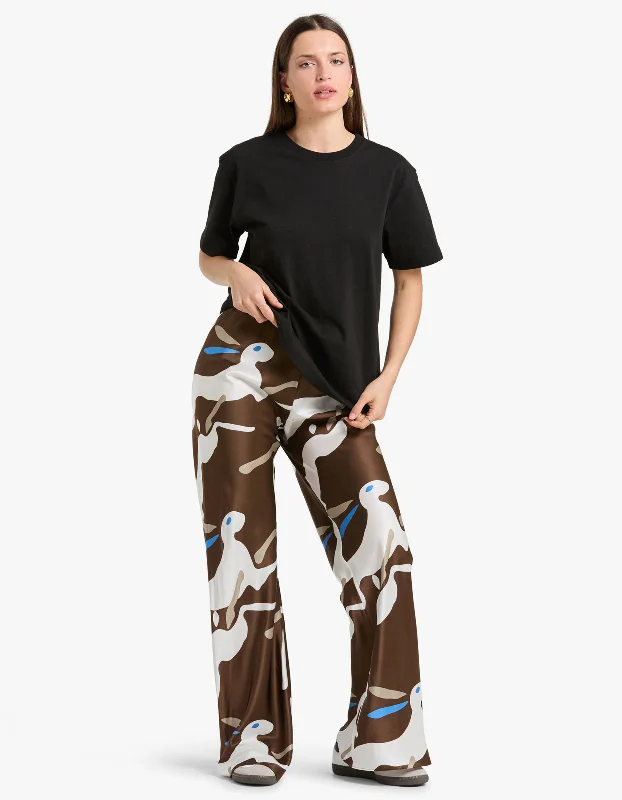 Bias Cut Pants - Rabbit Dark Earth Women's Urban Fashion