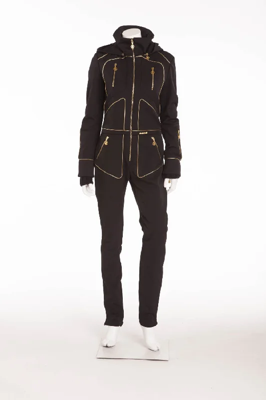 Roberto Cavalli - BN Black Ski Jumpsuit with Gold Embellishments - IT 42 Seasonal Picks