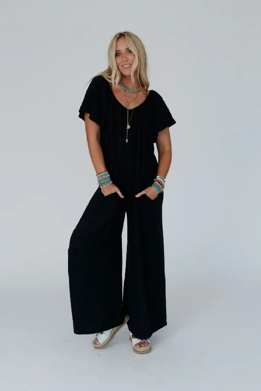 The Nest Calista Jumpsuit - Black Minimalist Chic