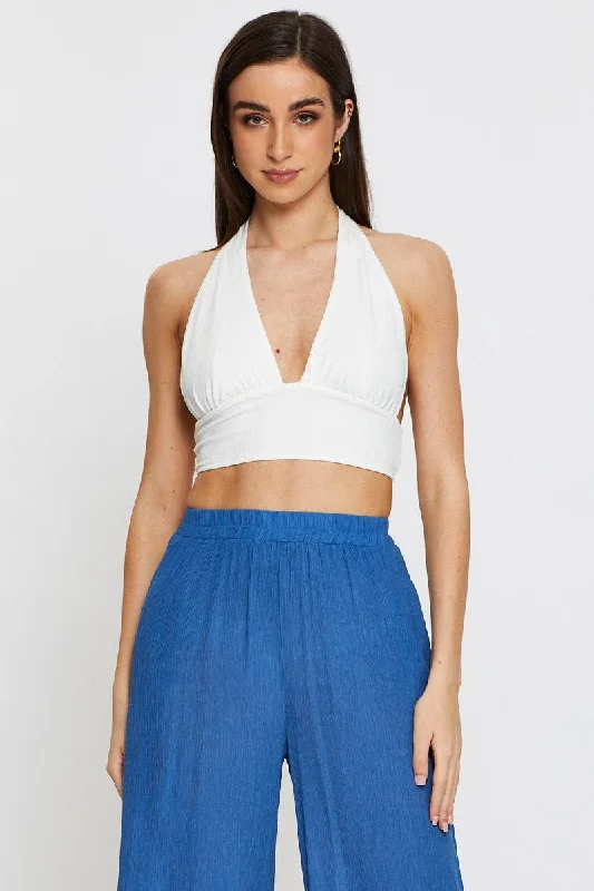 White Halter Top Evening Looks