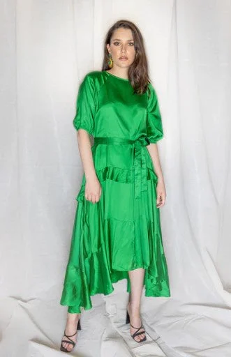 Silvia Emerald Dress Vibrant Femme Fashion