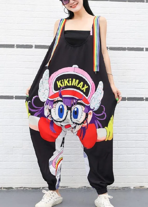 new summer black cartoon prints women casual jumpsuit harem pants You'Ll Love Us Because