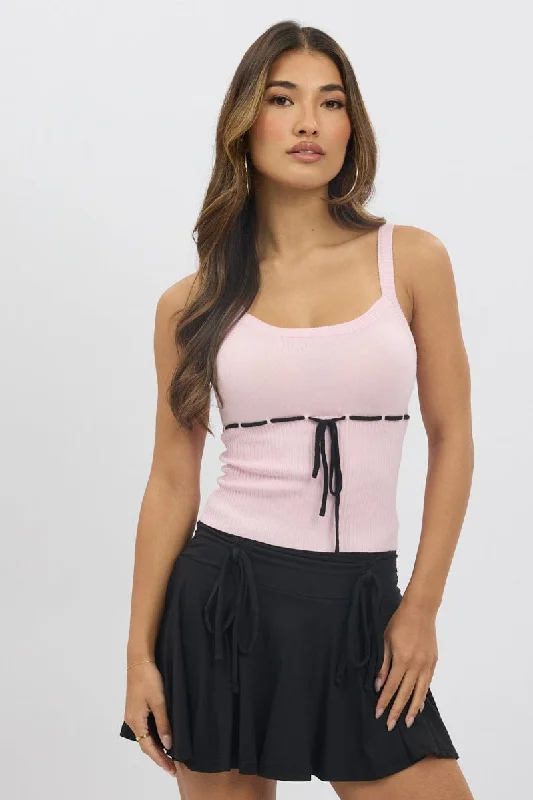 Pink Singlet Knit Top Trend Setting Threads