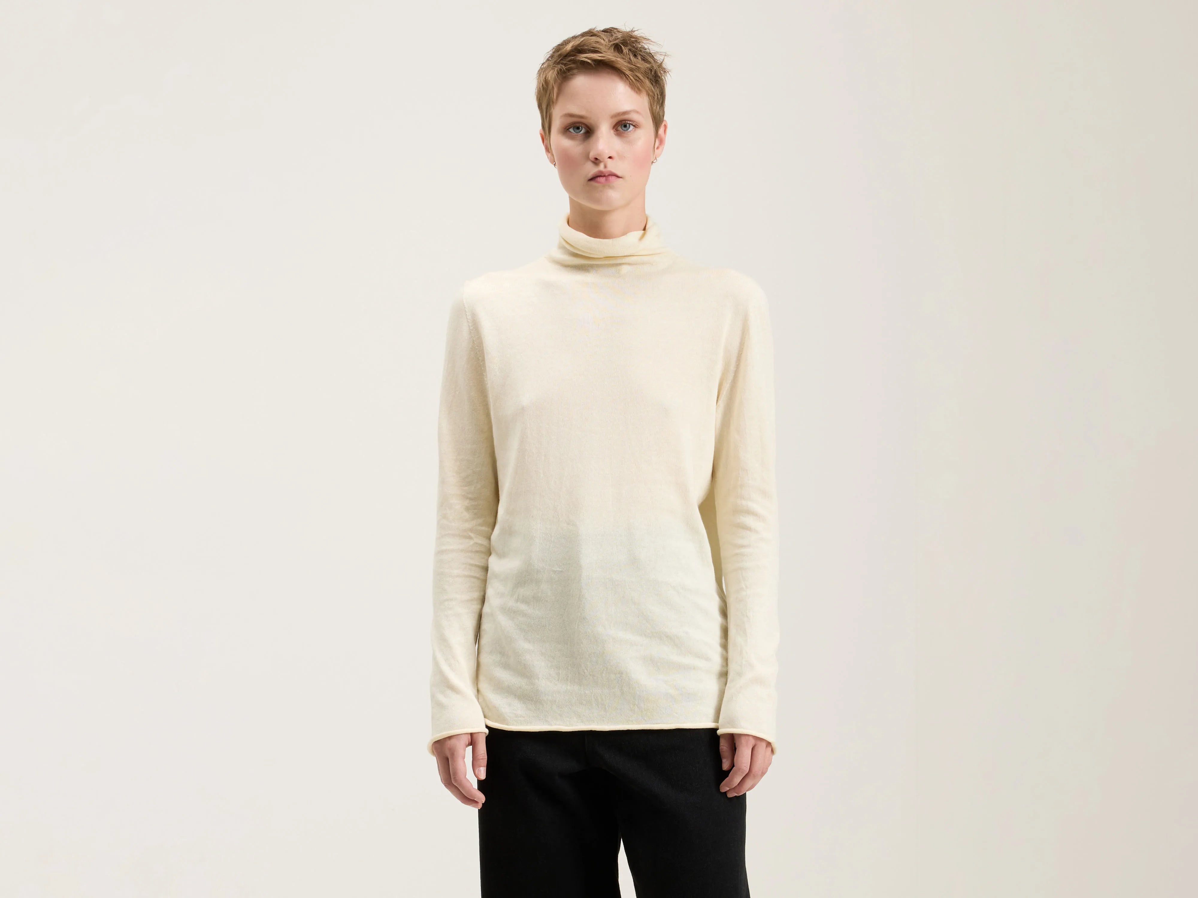 Agnes Organic Cotton Turtleneck (242 / W / YELLOW) Style Versatile Women's Collection