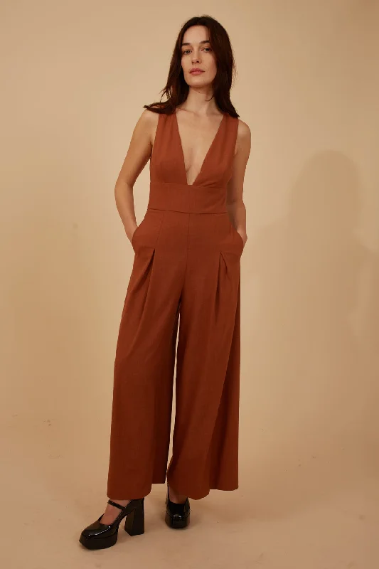 Marvellous McGraw Jumpsuit in Brown Budget Saver