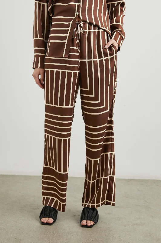 DAMANI PANT - BROWN LINE ART Elegant Ensemble