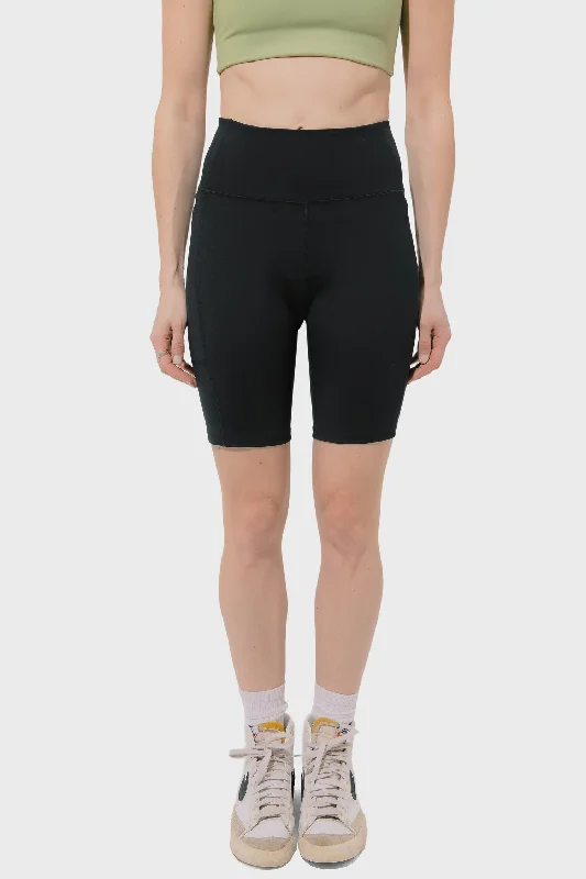 High Rise Pocket Bike Short in Black Trend Alert