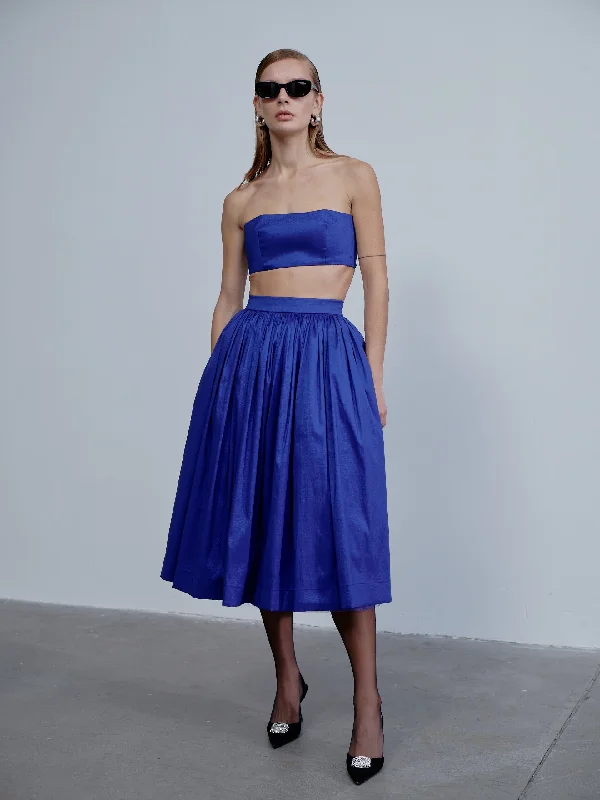 Lou Lou Midi Skirt in Bleu Holiday Attire Sale