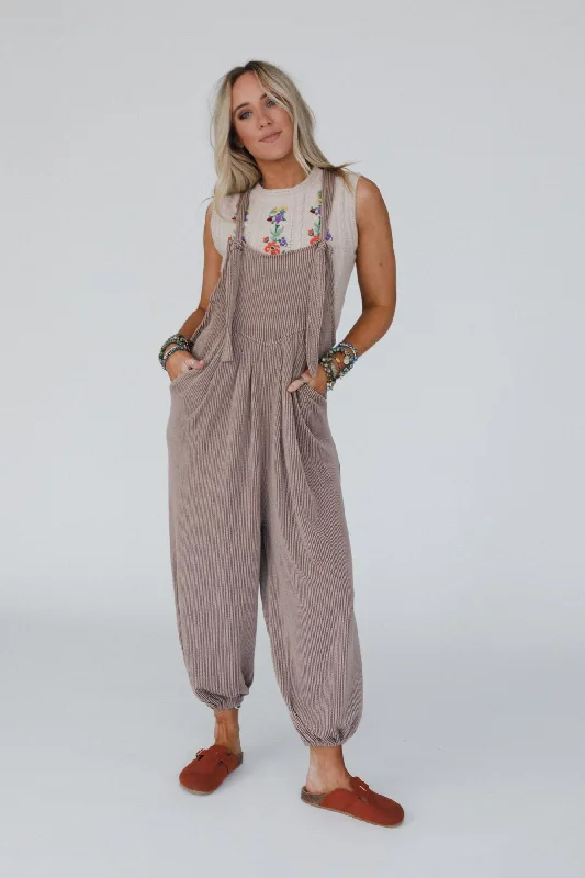 The Nest Tazzlynn Textured Jumpsuit - Acorn Trend Forward Threads For Her