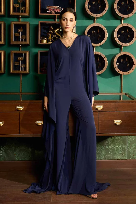 Blue Kaftan Jumpsuit Disco - Inspired Retro Dance Look