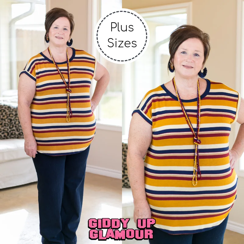 Last Chance Size 2XL | Unanswered Questions Stripe Top in Mustard Yellow Chic And Edgy