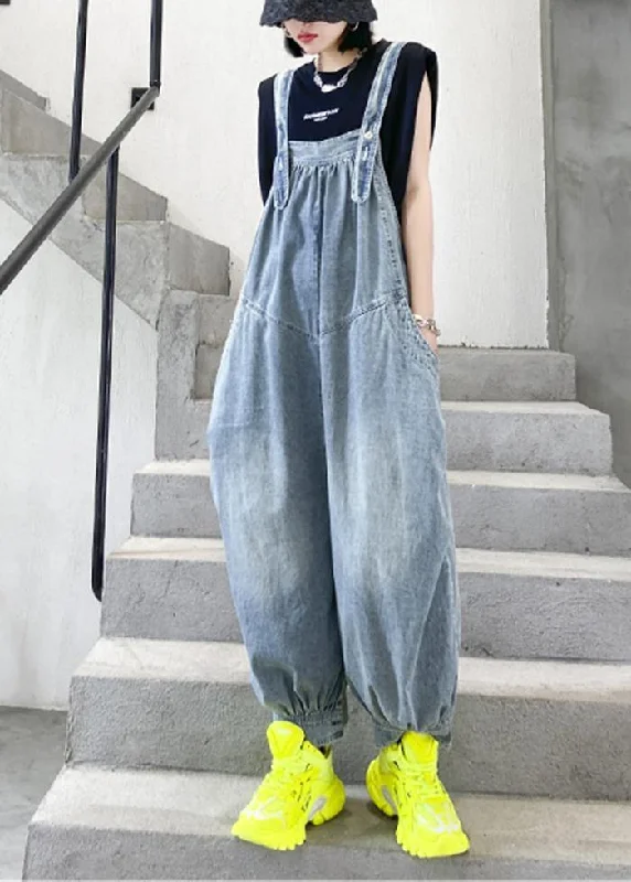 Denim blue overalls new summer thin casual one-piece pants Cottagecore Rustic Charm Style