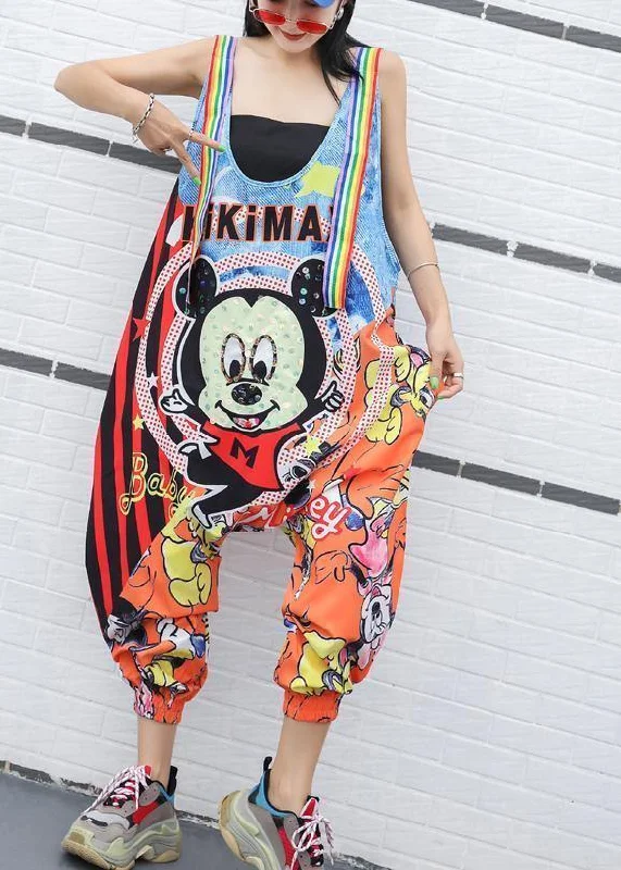 summer fashion cartoon prints strap pants plus size jumpsuit pants Dive Into Trendy Women's Fashion