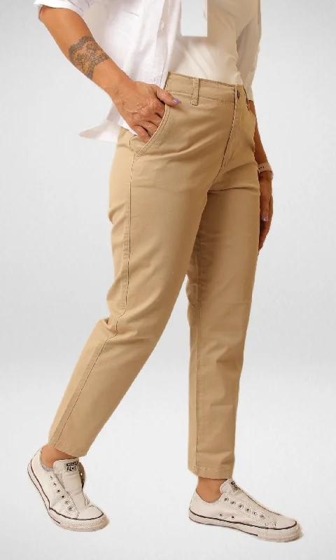 Women Gabardine Pants (Beige) Latest Trends