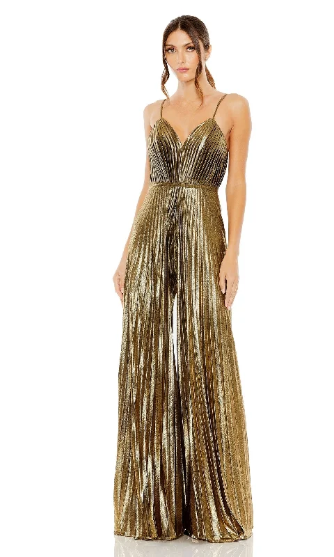 Gold Formal Jumpsuit 27143 by Mac Duggal Vintage Inspired Fashion Sale