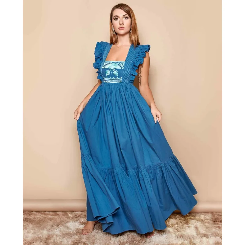 Deco Teal Maxi Dress Flash Sale Fever