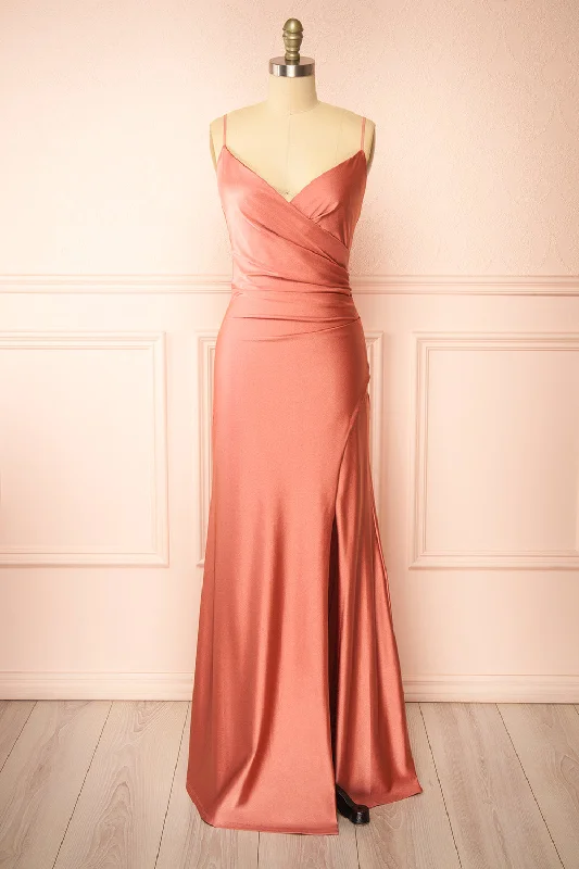 Nyra Pink | Mermaid Dress w/ Wrapped Bodice Timeless Elegant