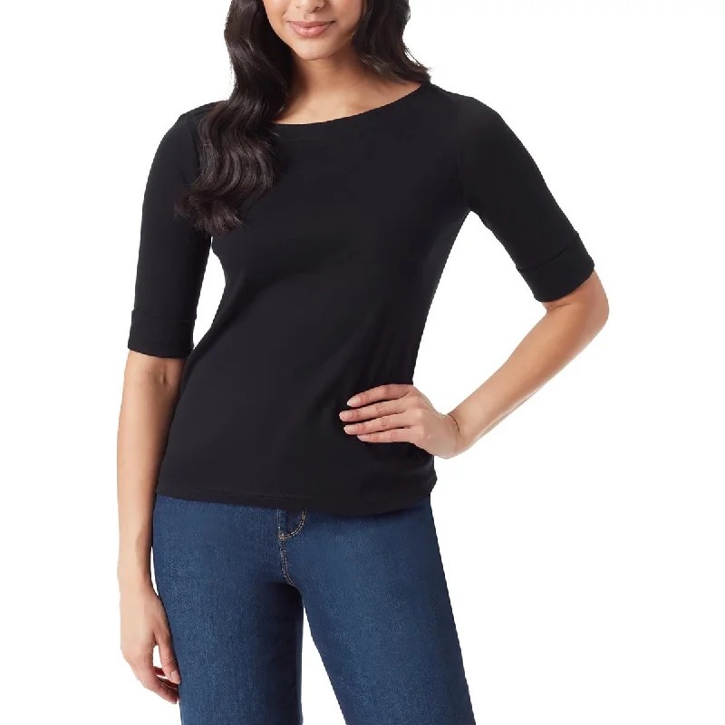 Womens Boatneck Cuff Sleeve Pullover Top Top Deals