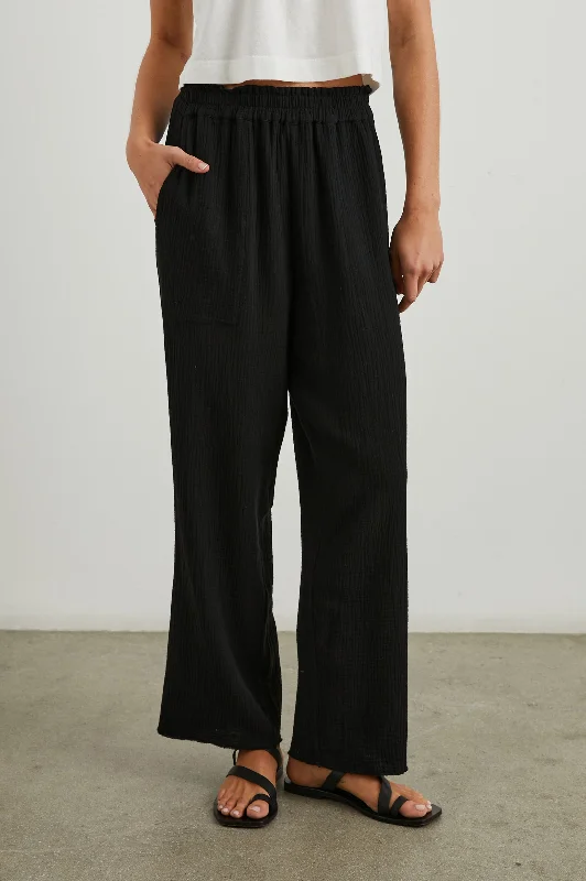 LEON CROP PANT - BLACK GAUZE Hot Trends