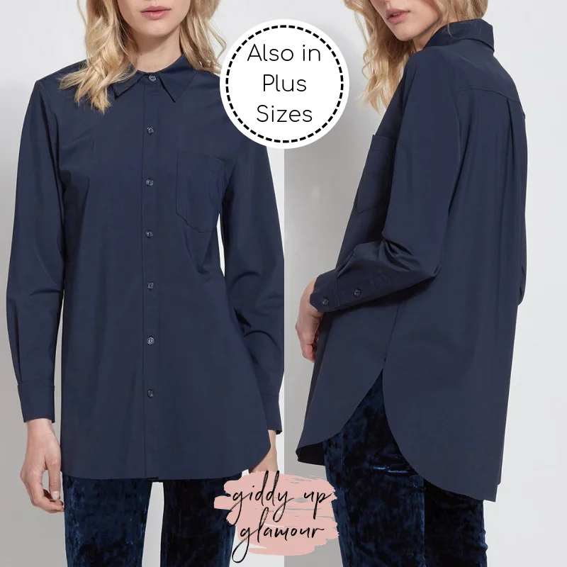 Online Exclusive | Lysse Schiffer Button Down Dress Shirt in Twilight (Navy Blue) Everyday Basics