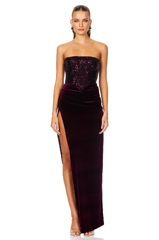 Nookie Keke Gown - Wine Feminine Soft - Hued Styles