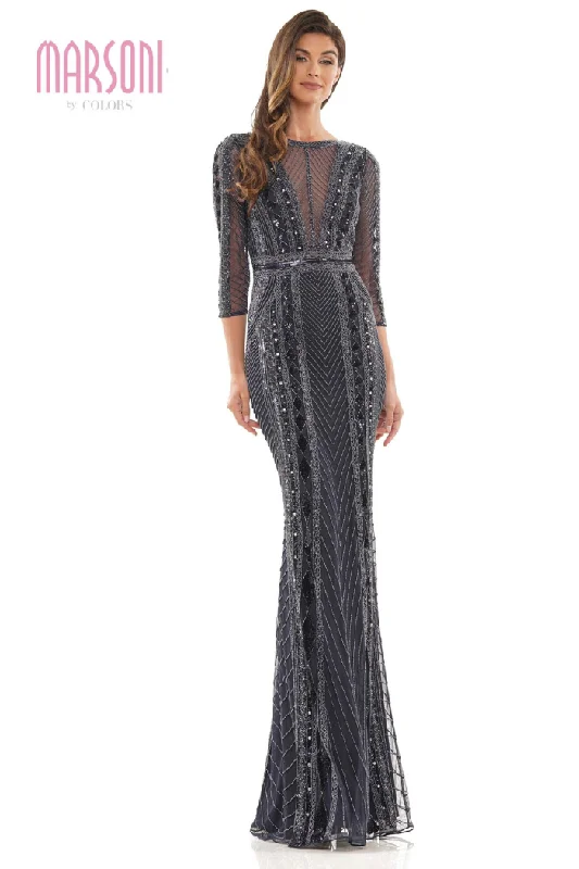 Beaded Illusion Neckline Gown Everyday Basics