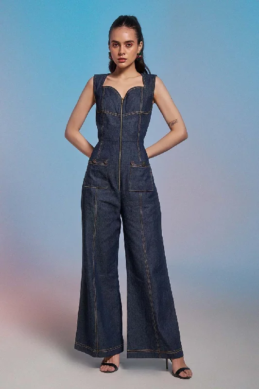 Blue Denim Jumpsuit Trendy New Clothes