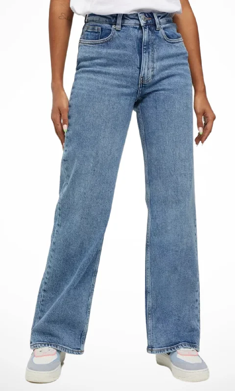 Original Women Wide Leg Jeans (Mid Blue) Fresh Styles, Fresh Deals