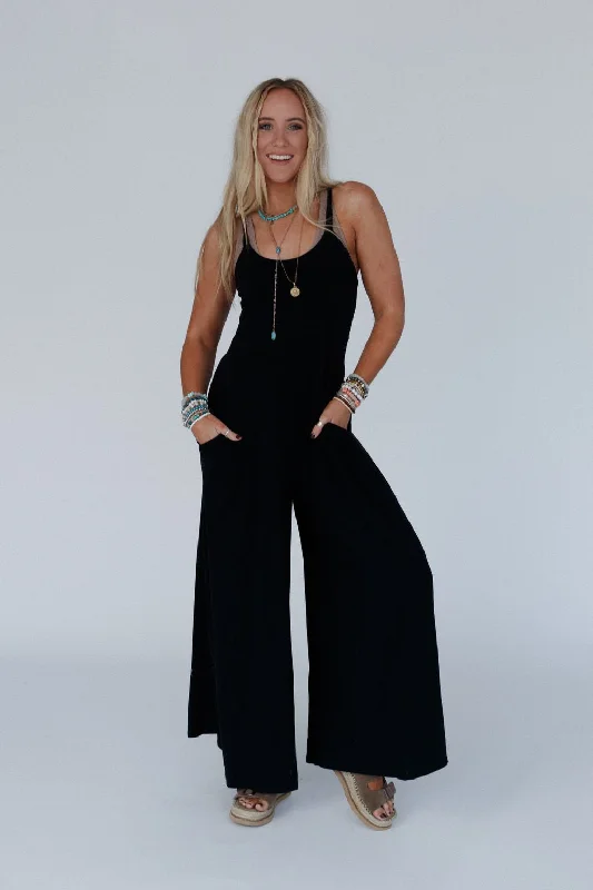 Wylder Wide Leg Jumpsuit - Black Clearance Event