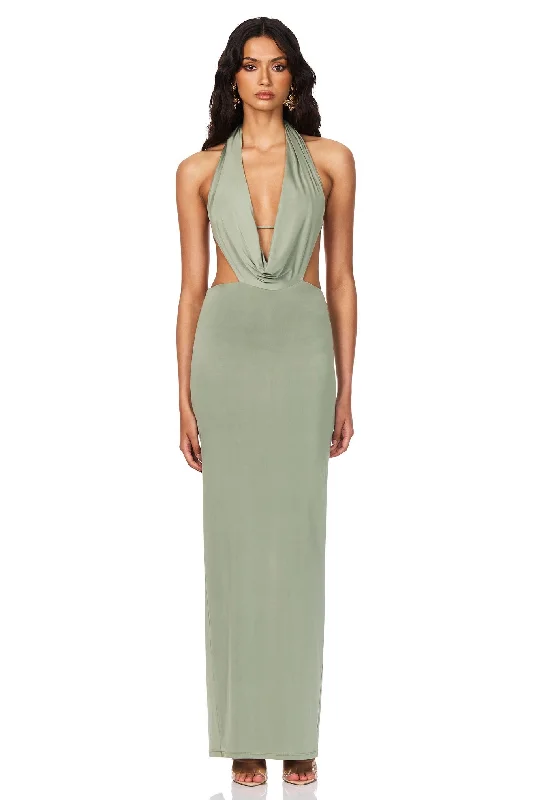 Nookie Olivia Drape Dress - Sage Latest Trends