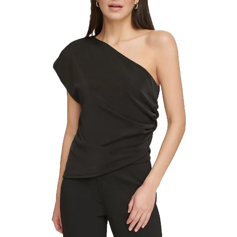 Womens Asymmetric Ruched Top Off The Shoulder Trendy Women's Wear Collection