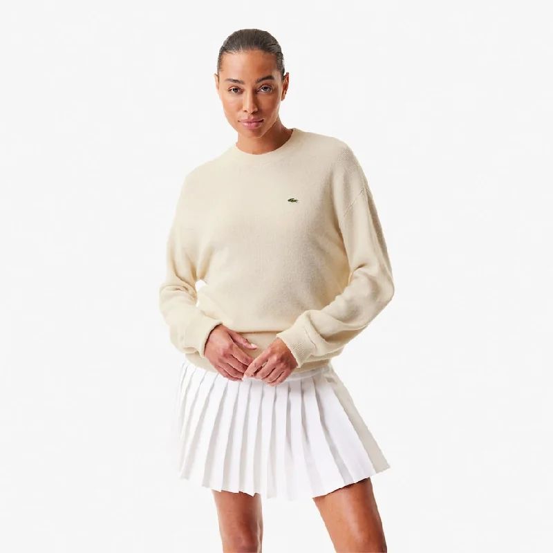 Women's Lacoste x Bandier Cashmere Sweater White Chic Style