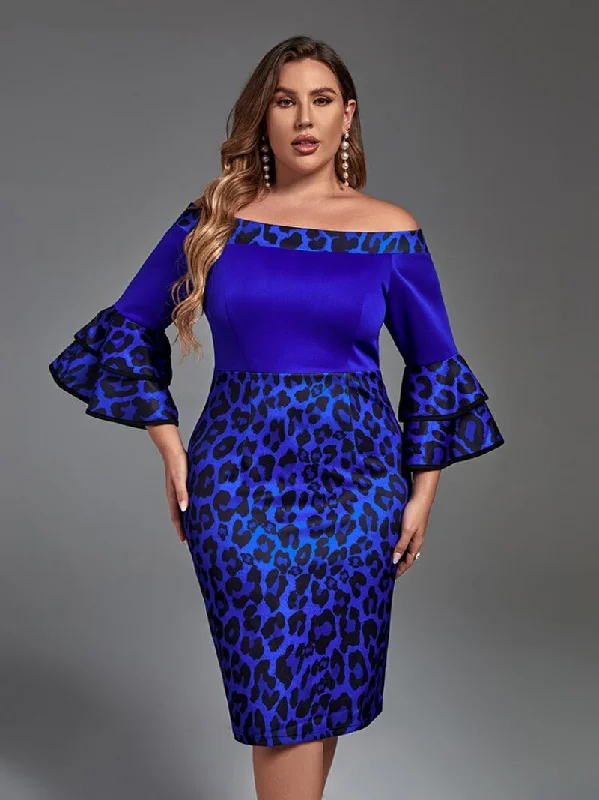 Plus Size Elegant Leopard Printed Dress Stylish Looks