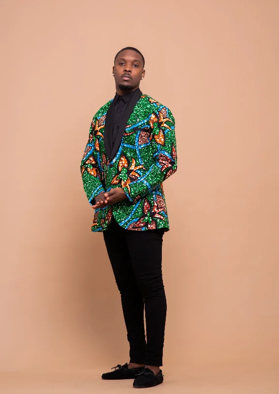 Cooper Ankara Men Blazer | Green African Print Effortless Grace