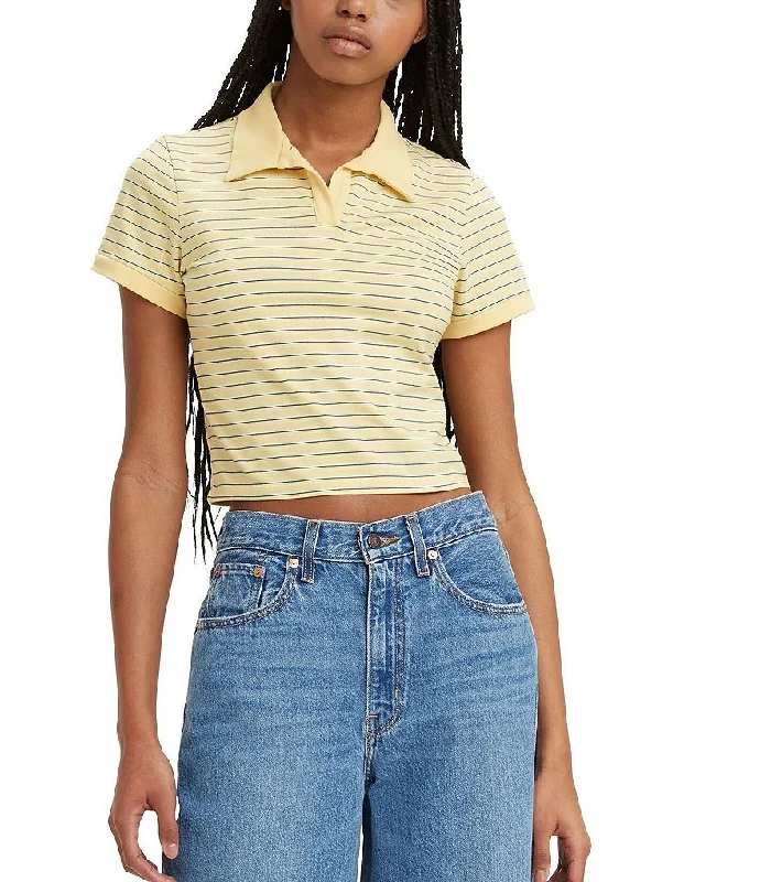 Levi Bonnie Shrunken Polo Shirt - Sunlight Early Access To Art Deco Styles Sale