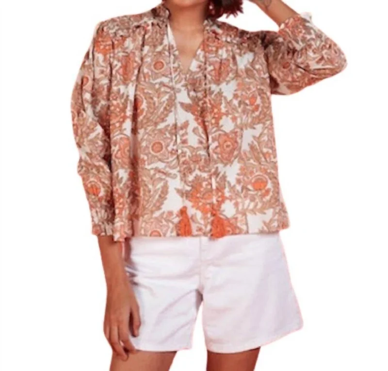 Hollie Shirt In Orange Leticia Designer Wear On Sale