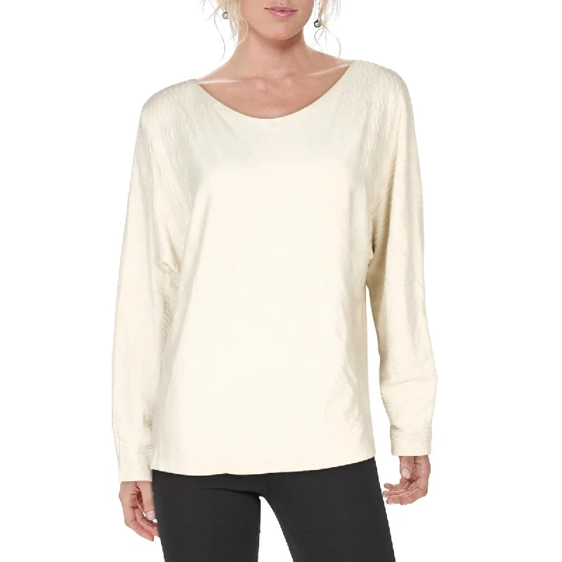 Womens Scoop Neck Casual Pullover Top Evening Elegance