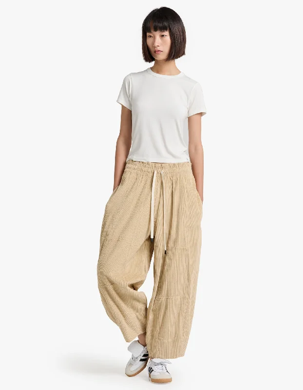 Long Rise Cord Pant - Light Tan Stay Ahead In Style