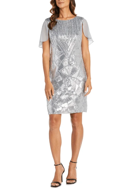 R&M Richards 7721 - Capelet Sequin Cocktail Dress Step Ahead, Lead The Trend