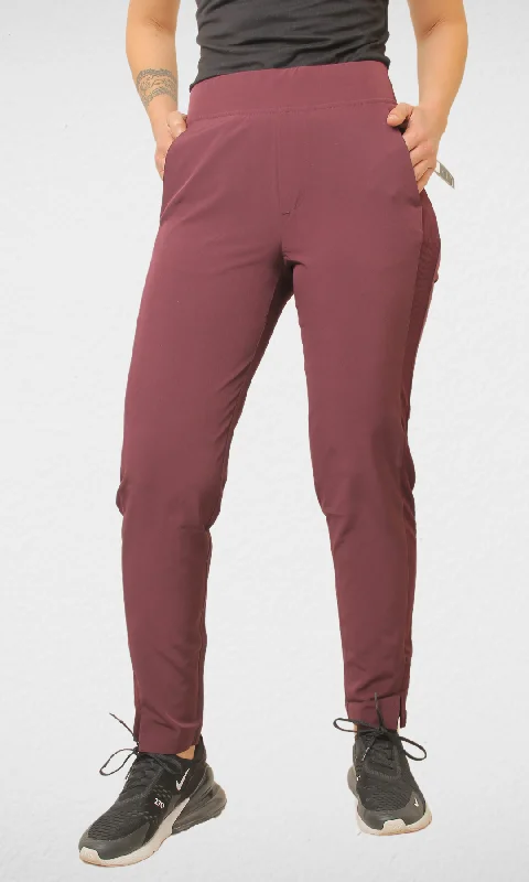 Women Sports Relaxed Pants - Burgundy Women's Urban Fashion