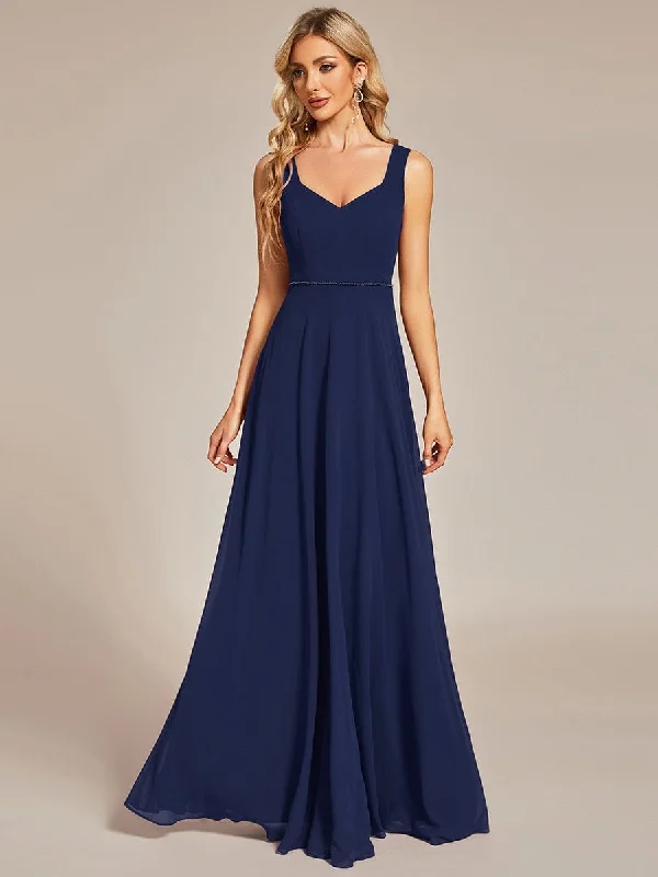 Sweetheart Chiffon Sleeveless Bridesmaid Dress with Back Hollow Out Comfort First Women's Wear