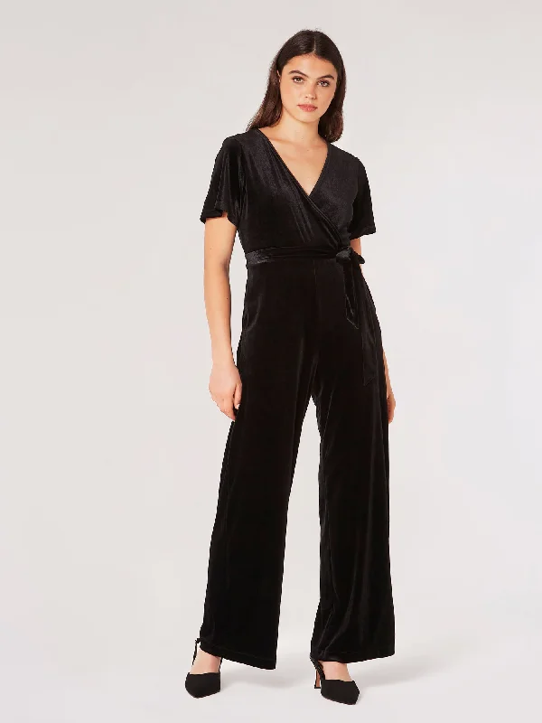 Angel Sleeve Velvet Wrap Jumpsuit Browse Our Top Products