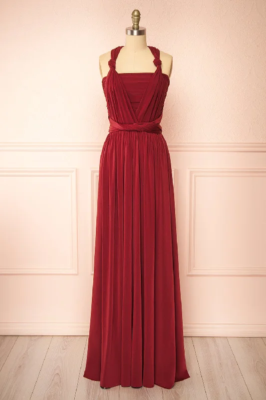 Kilda Burgundy | Convertible Maxi Dress Explore What's New