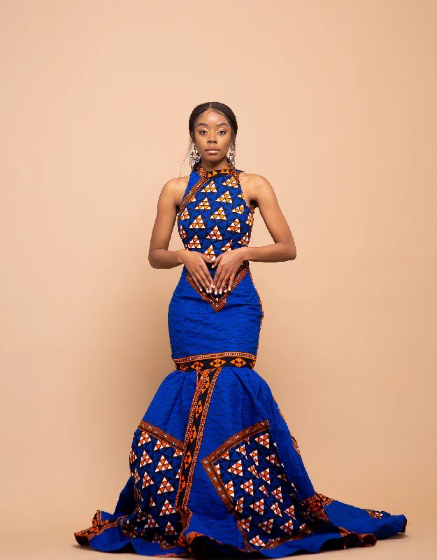 Reigh Ankara Maxi Dress | Blue African Print Elevate Your Wardrobe