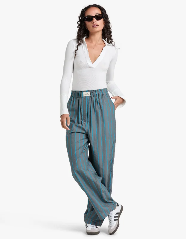 Cotton Silk Paper Bag Pants - Oxygen Stripe Discover Promotions